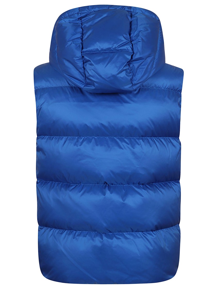 Polo Ralph Lauren Quilted Down Vest With Hooded Puffer Style In Blue