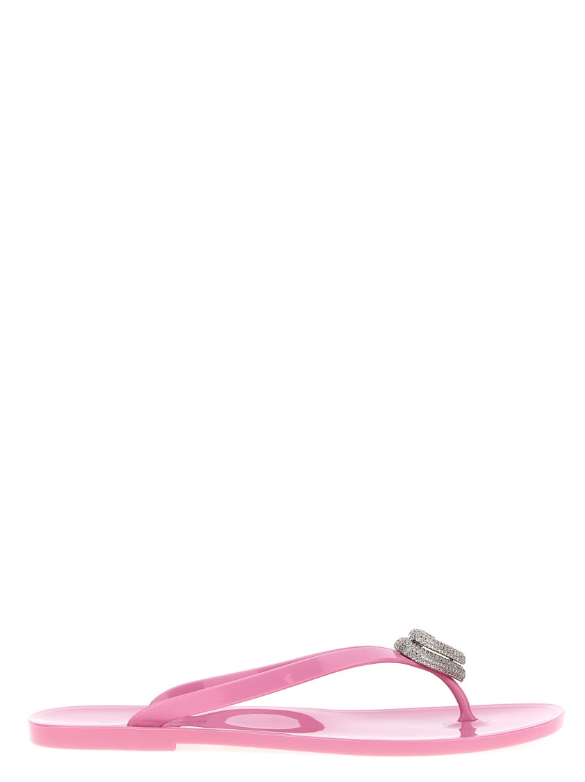 Mach&mach Mach & Mach 'double Heart' Sandals In Pink