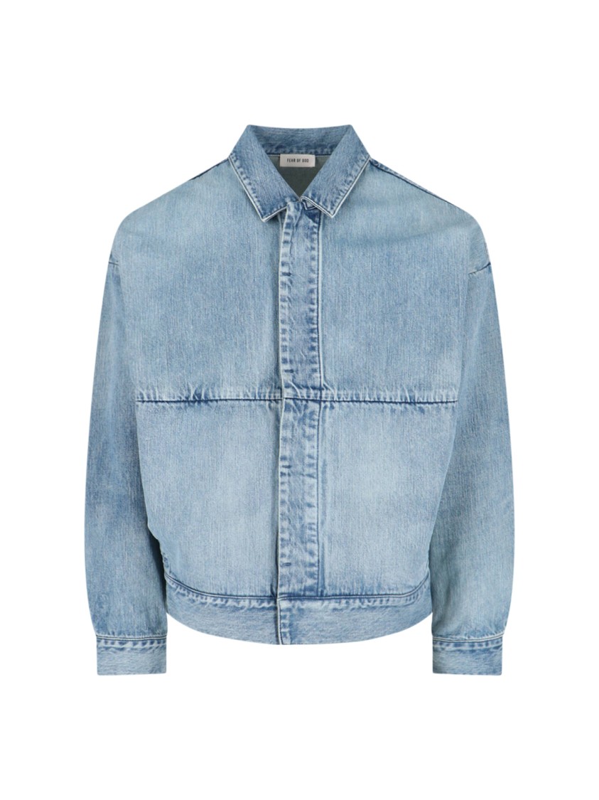 Fear Of God Denim Trucker Casual Jackets And Parka Blue In Blue