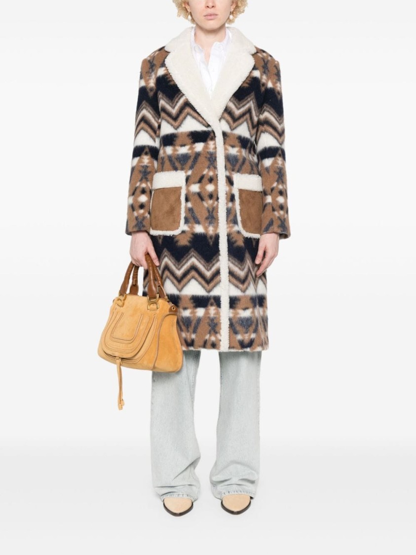 Ava Adore Aztec-pattern Coat In Multicolor