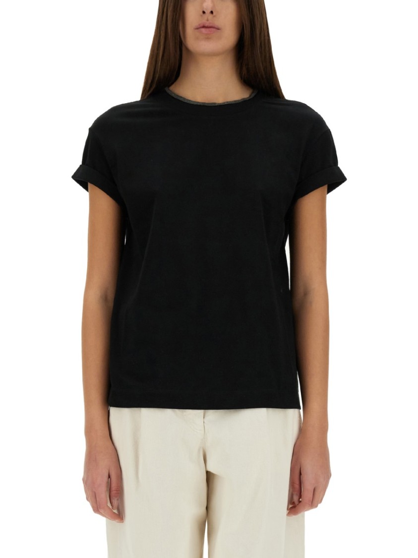 Brunello Cucinelli Cotton Jersey T-shirt In Black