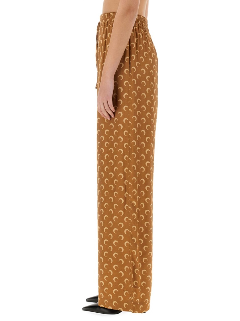 Marine Serre Wide-leg Trousers With Elastic Waistband