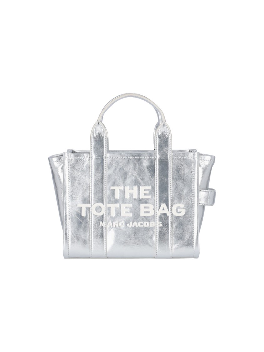 Marc Jacobs The Small Metallic Leather' Tote Bag  Silver