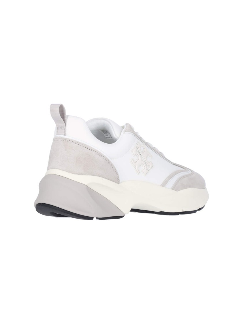 Shop Tory Burch White Leather 'good Luck' Sneakers – White
