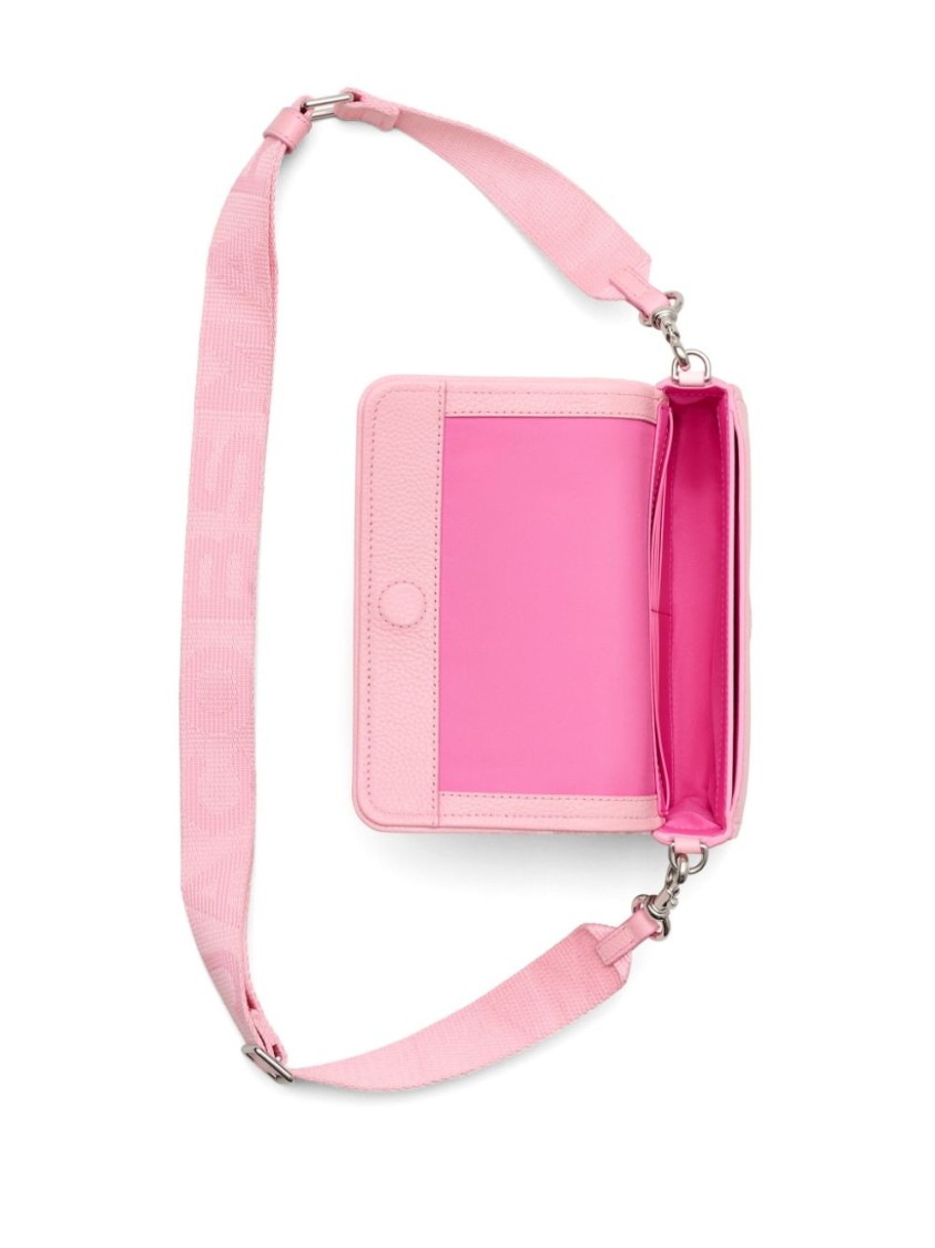 Marc Jacobs The Mini Leather Logo Crossbody In Pink