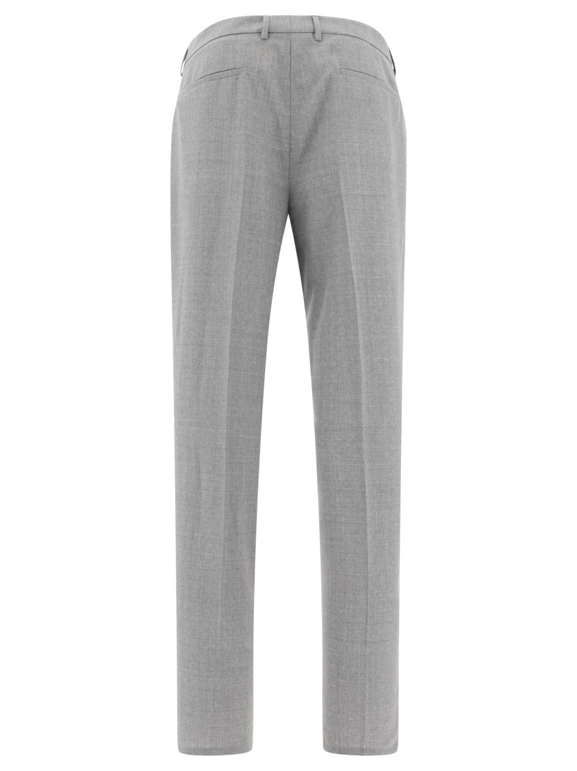 Brunello Cucinelli Tailored Grey Wool Trousers In Gray
