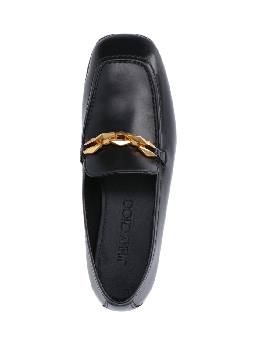 Jimmy Choo Woman Loafers Black Size 10 Soft Leather In Black