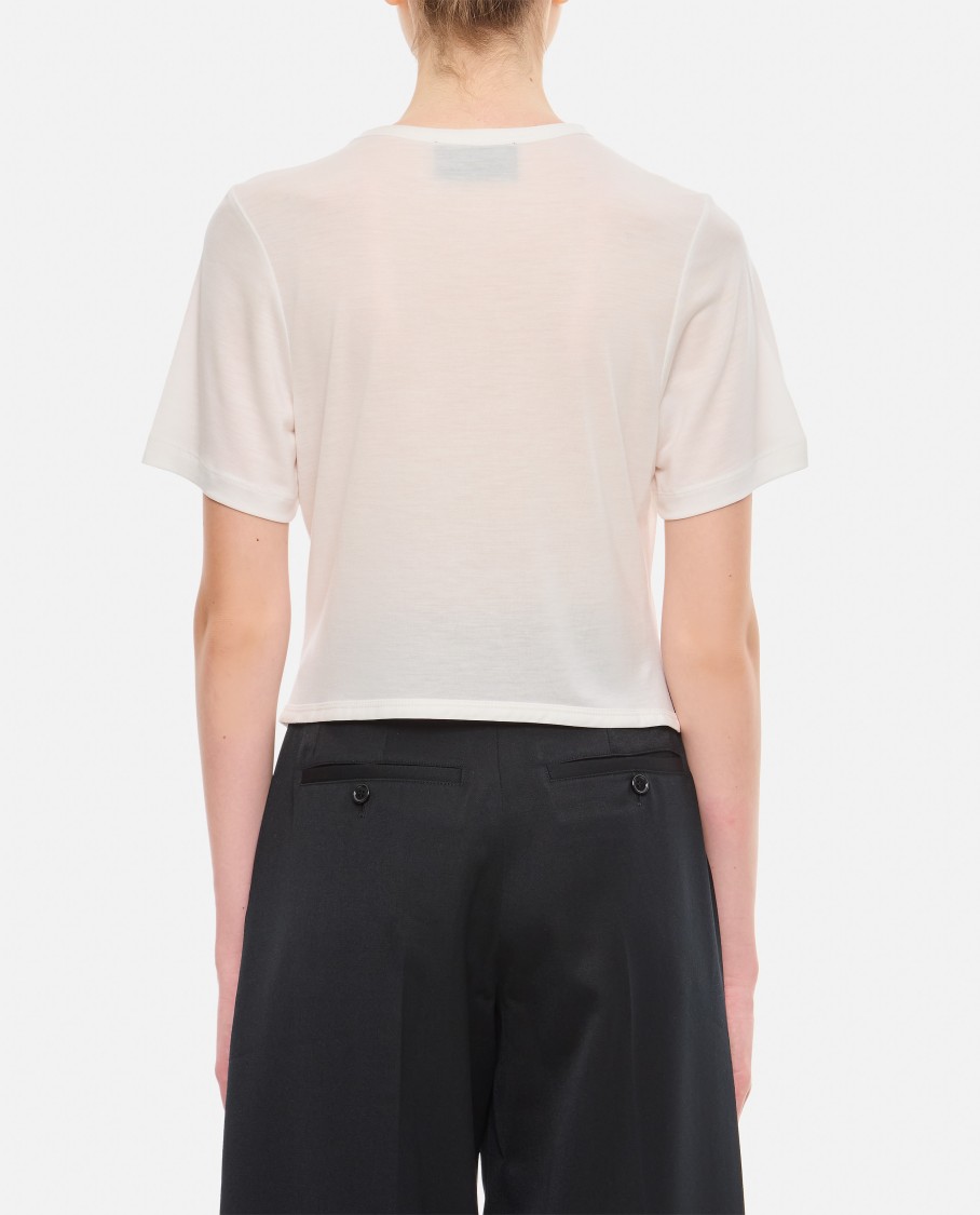 Simone Rocha Off-white Bow Tail Easy T-shirt In White