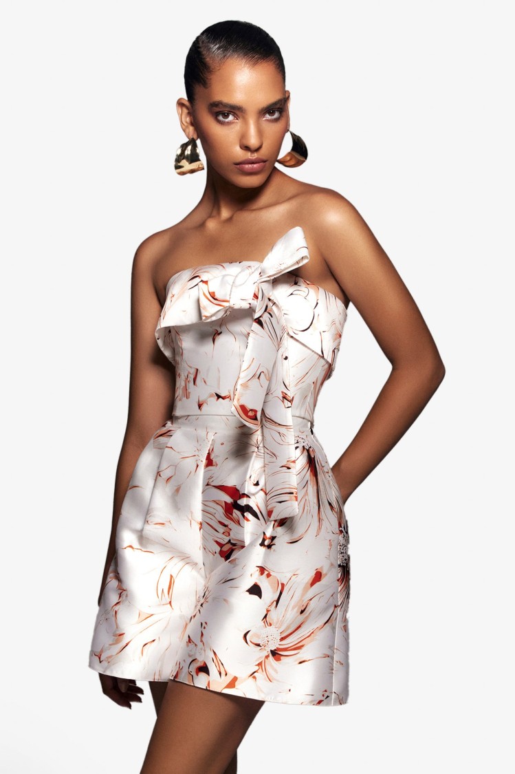 Saiid Kobeisy Mikado Flared Shorts With Print In White