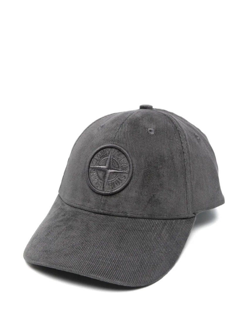 STONE ISLAND STONE ISLAND COTTON MICRO-CORDUROY BASEBALL CAP WITH ADJUSTABLE STRAP