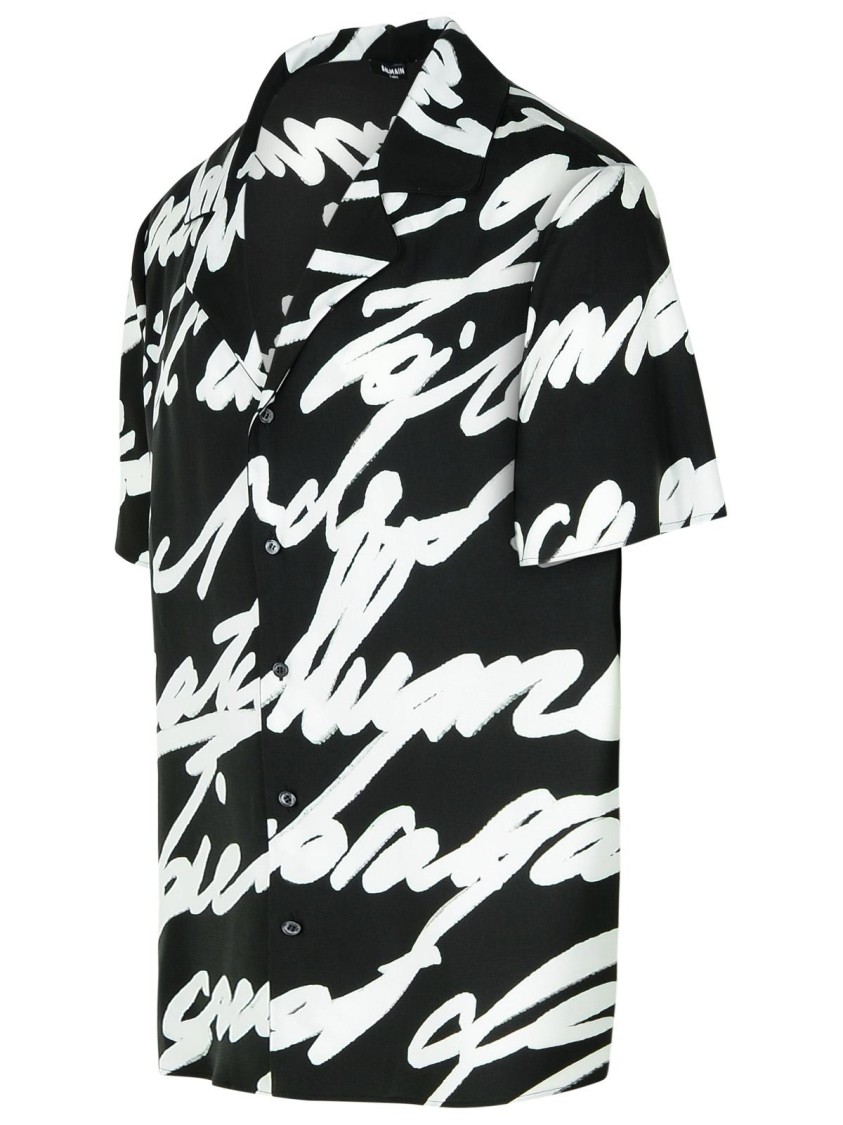 Shop Balmain Black Viscose Shirt