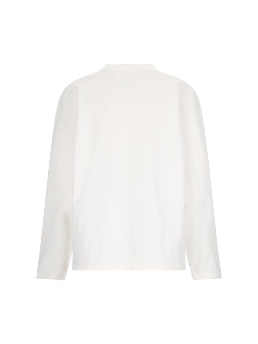 Jil Sander Crew Neck Long Sleeves T-shirt With Ribbed Collar And Printed Logo On The Front Clothing