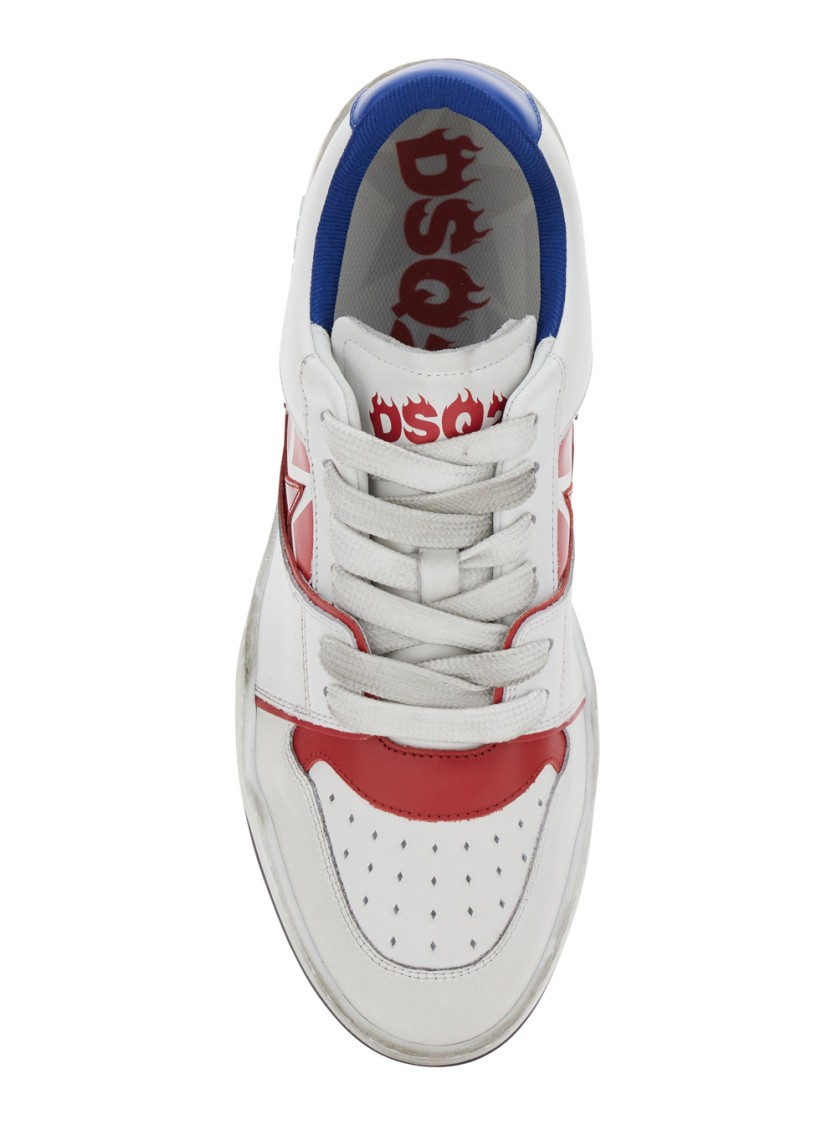 Shop Dsquared2 White Sneakers With Distressed Effect