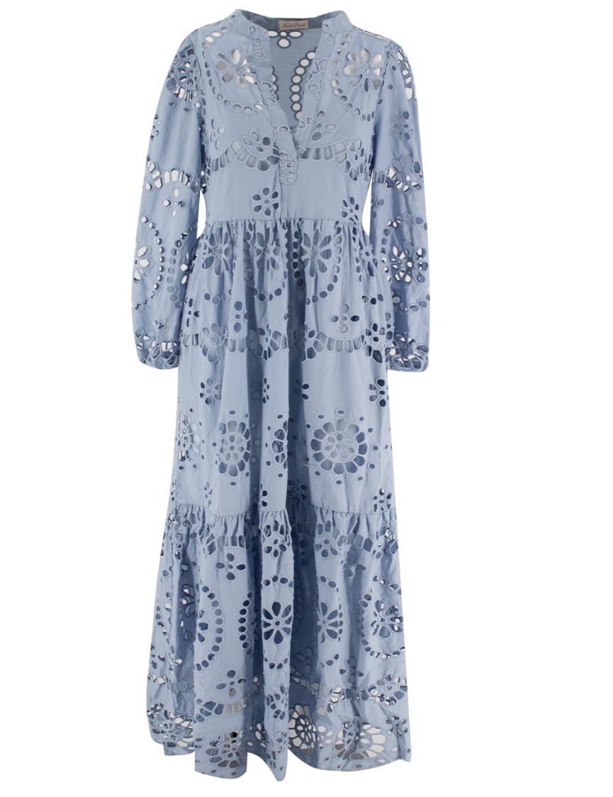 Mc2 Saint Barth Maxi Dress With Wide Neckline