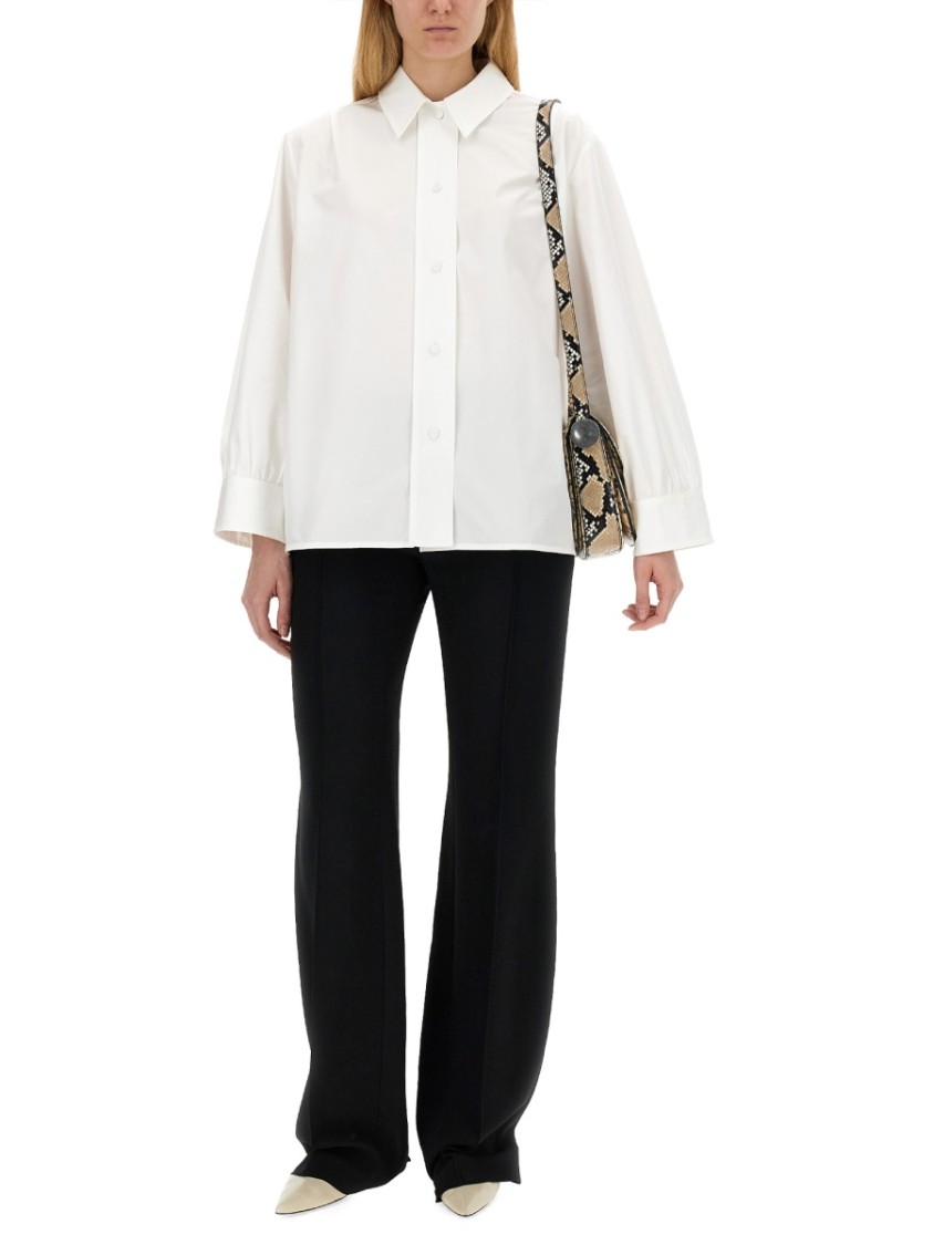 Jil Sander White Cotton Shirt With Pointed Collar In White