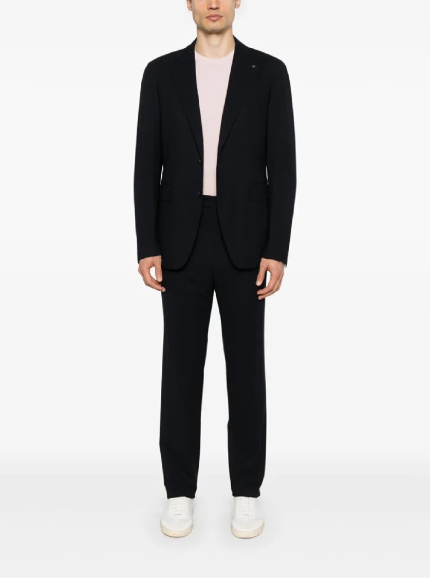 Shop Tagliatore Classic Tailored Black Suit With Notched Lapels