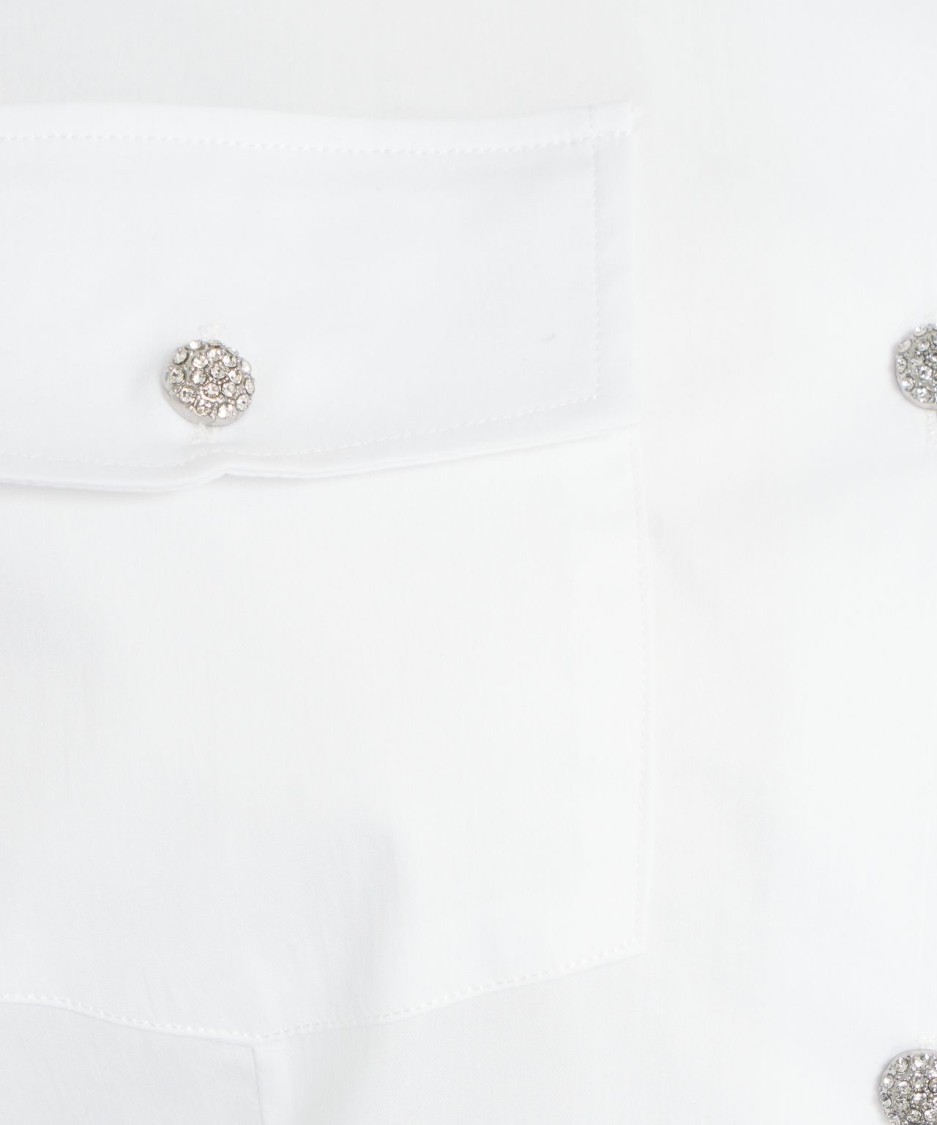 Shop Liu •jo Liu Jo White Shirt With Decorative Button Closures