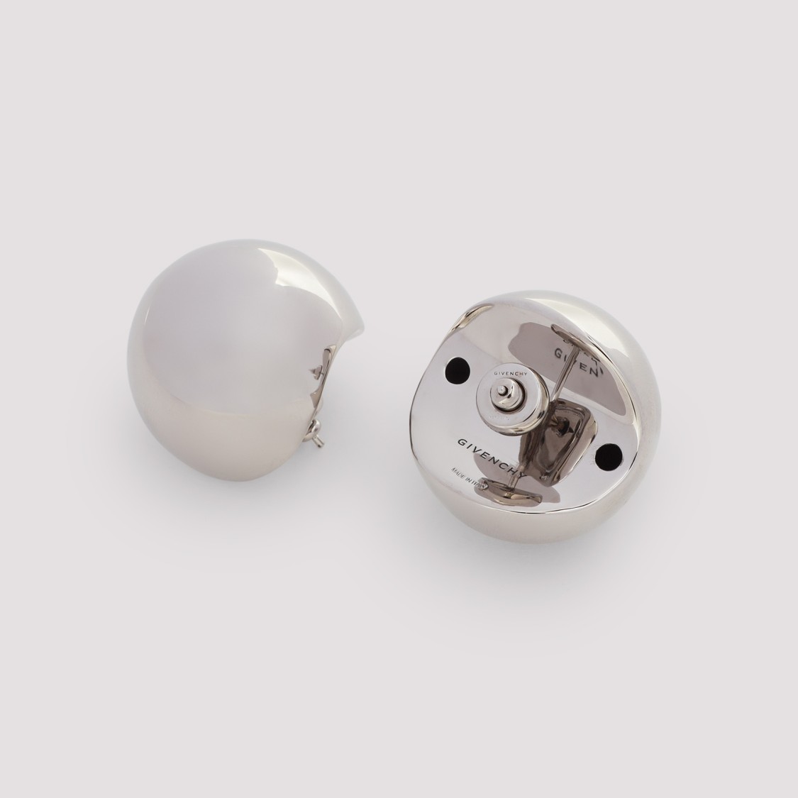Givenchy Spherical Curve Stud Earrings In Silver