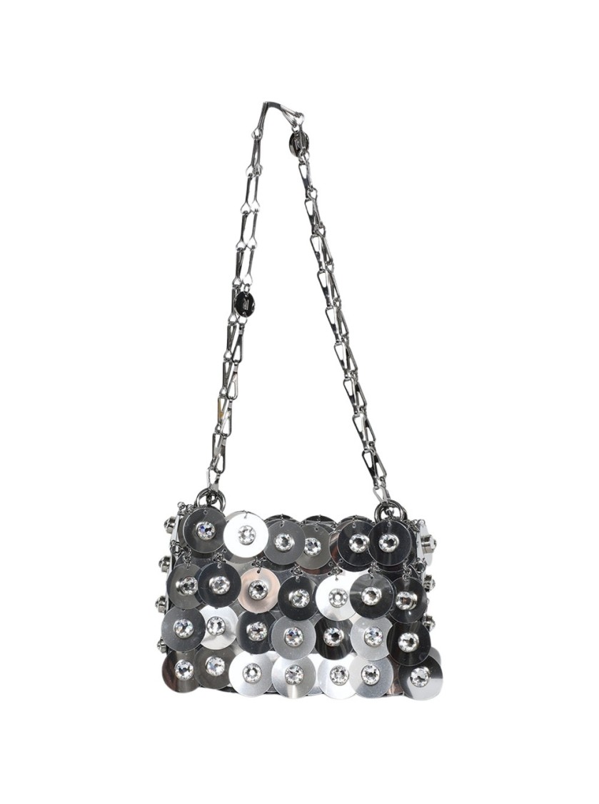 Rabanne Sparkle Nano Sphere Bag Silver In Silver