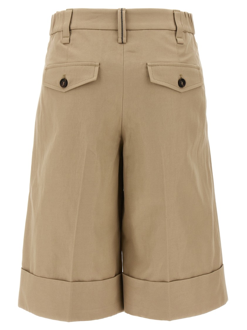 Brunello Cucinelli Rolled Hem Bermuda Shorts In Brown