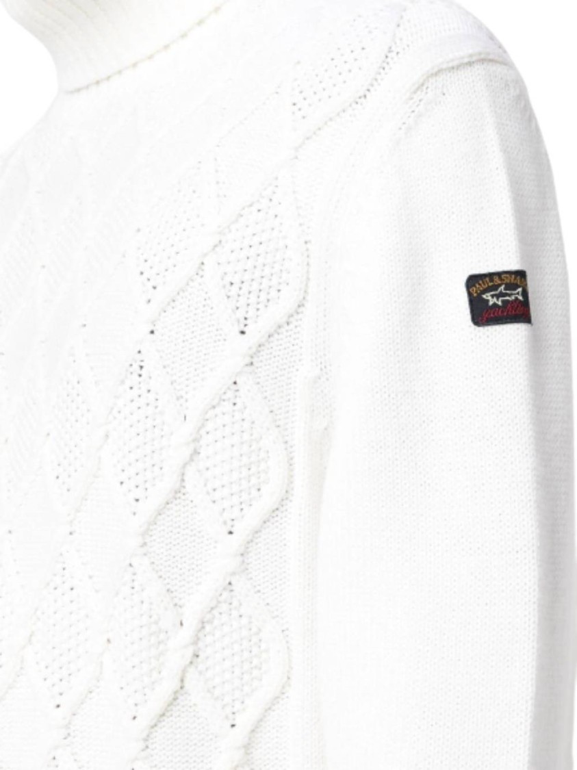 Paul & Shark Woollen Turtleneck Sweater In White