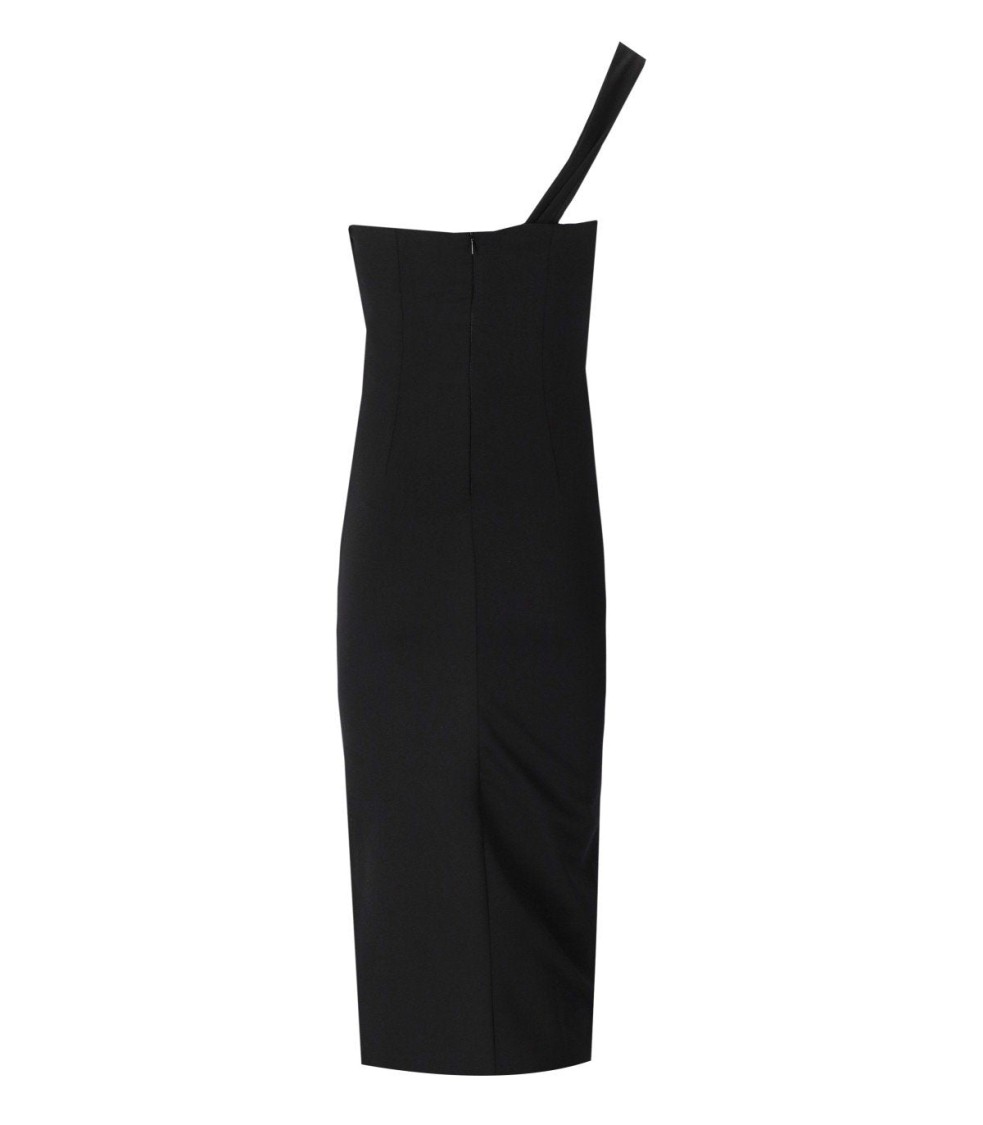 Essentiel Antwerp Ensue Black Midi Dress In Black
