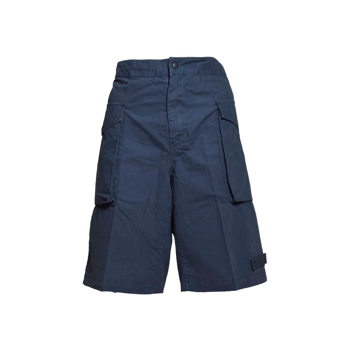 Shop Aspesi Bermuda Lou In Navy Blue Cotton