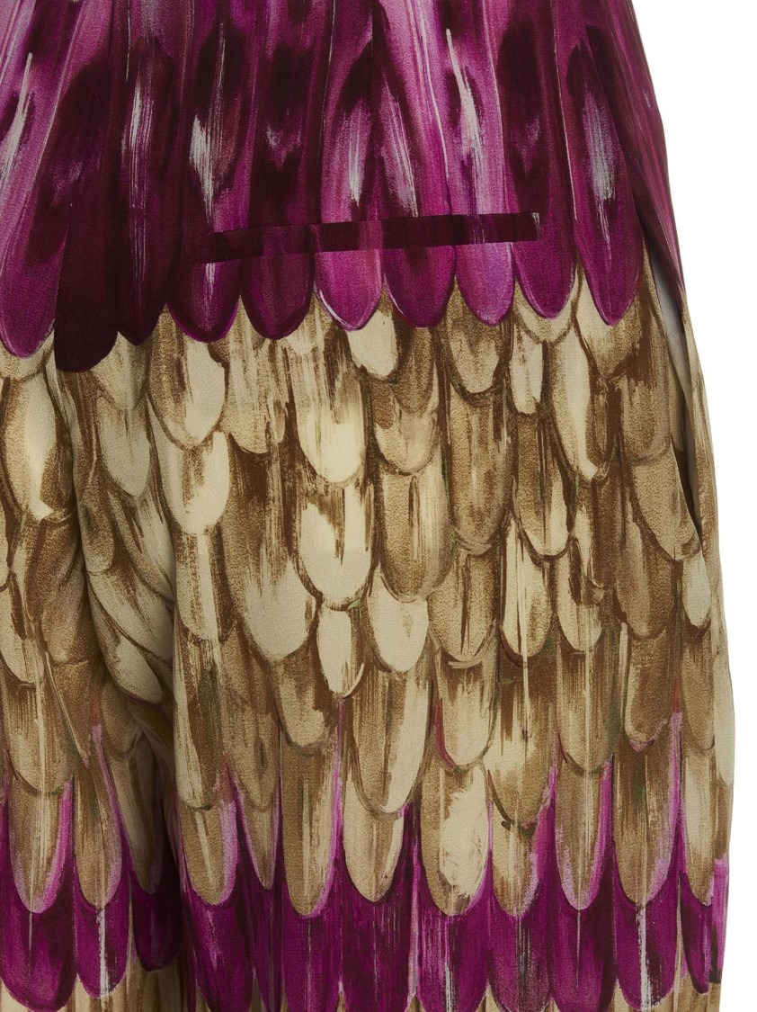Valentino Garavani Silk Pants With Unique Scale Print In Multi