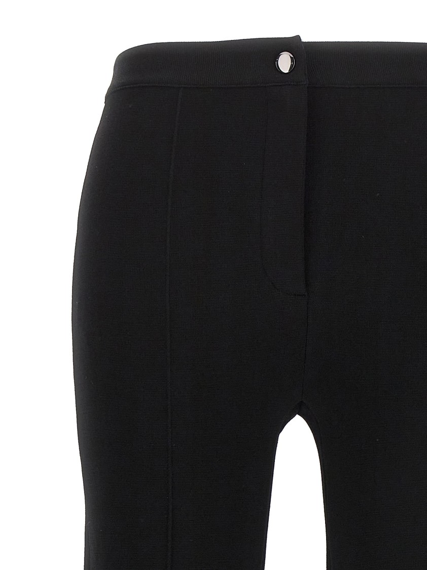 Theory Flared High Waist Stretch Pants With Seam Detailing In Black