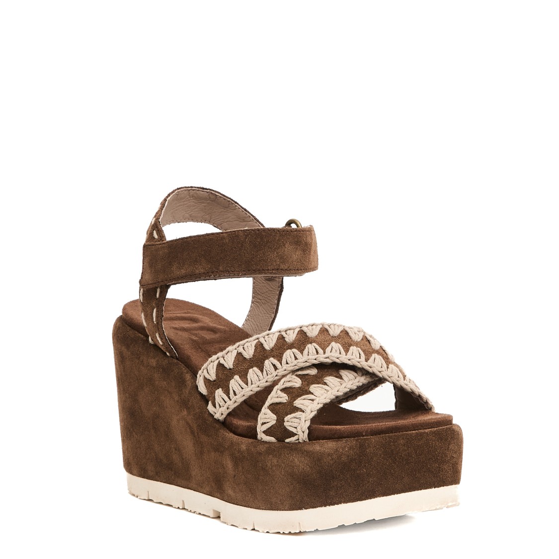MOU MOU WEDGE SANDAL WITH CRISSCROSS STRAP