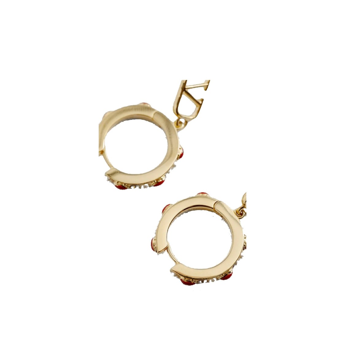 Shop Valentino Bejeweled Gold-tone Hoop Earrings