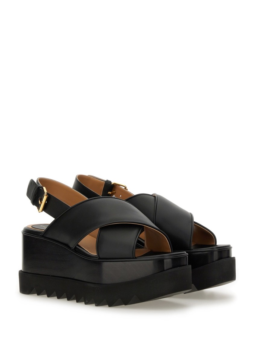 Stella Mccartney Black Elyse Platform Heeled Sandals In Black