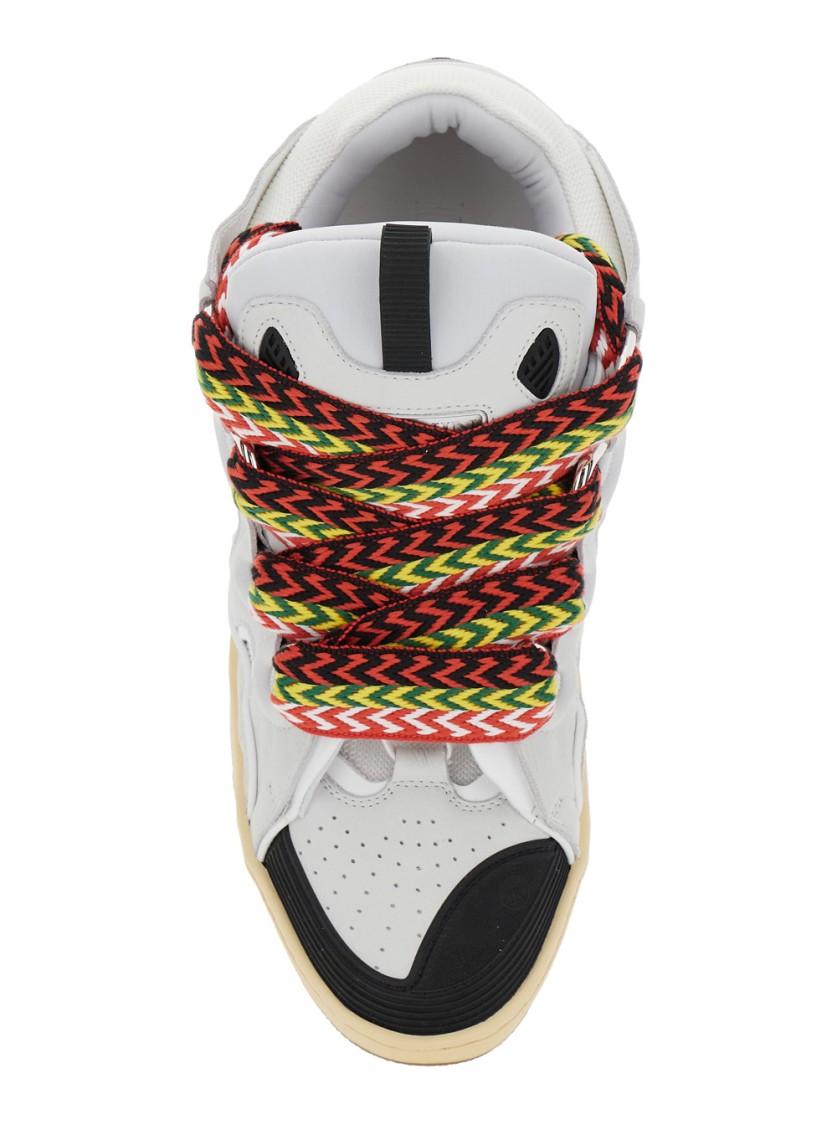 LANVIN LANVIN WHITE SNEAKERS WITH MULTICOLOR LACES