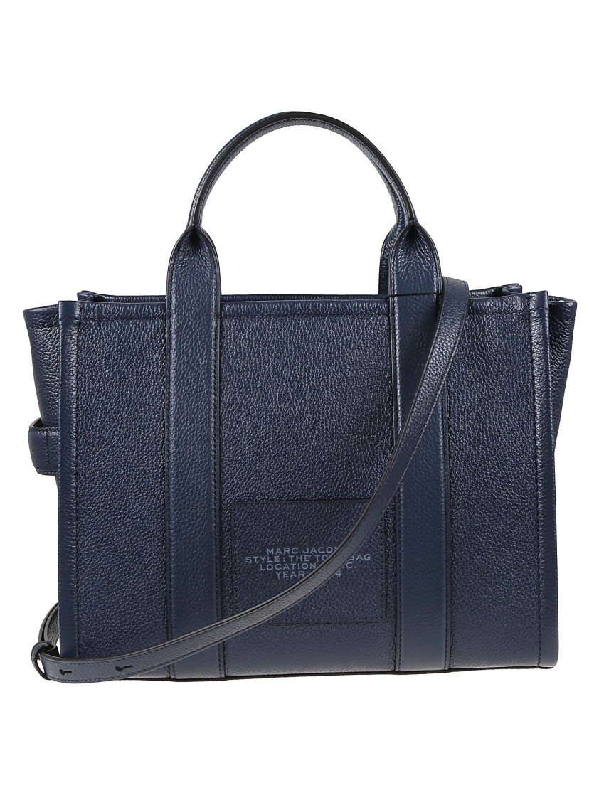 Marc Jacobs Grainy Leather Tote Bag With Engraved Logo