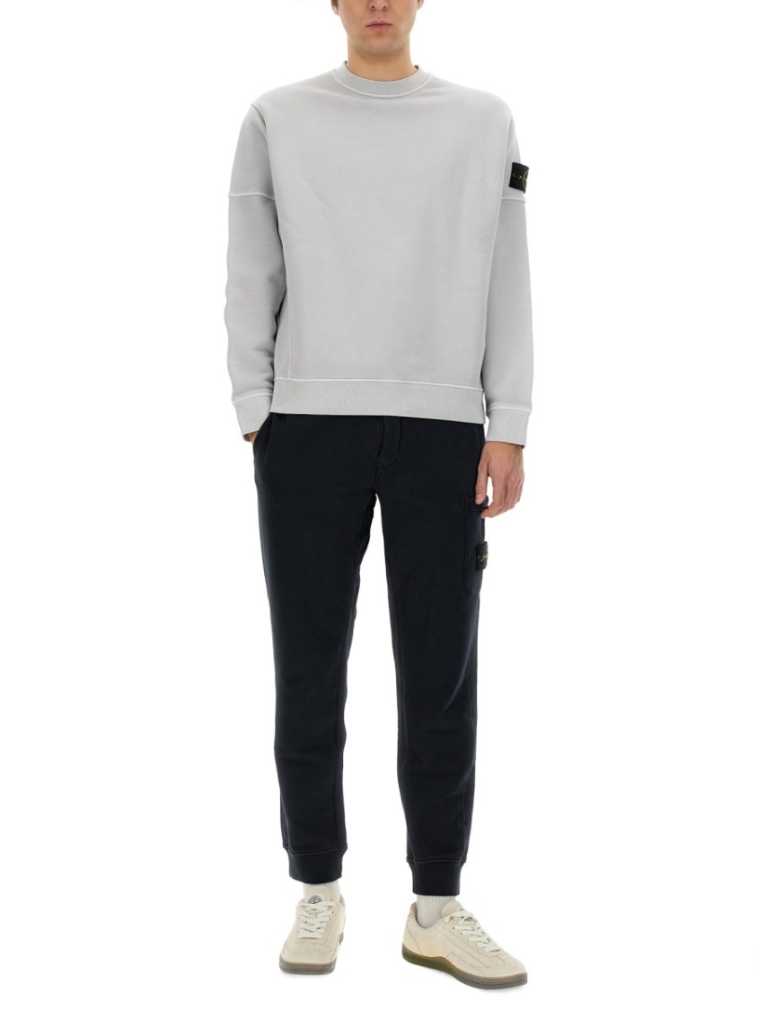 Stone Island Organic Cotton Sweatshirt In Grey