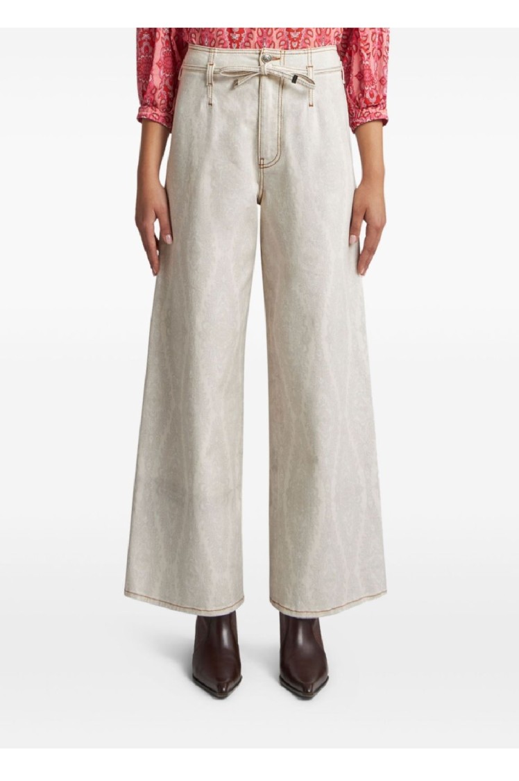 Etro Wide-leg Denim Jeans With High Waist In White