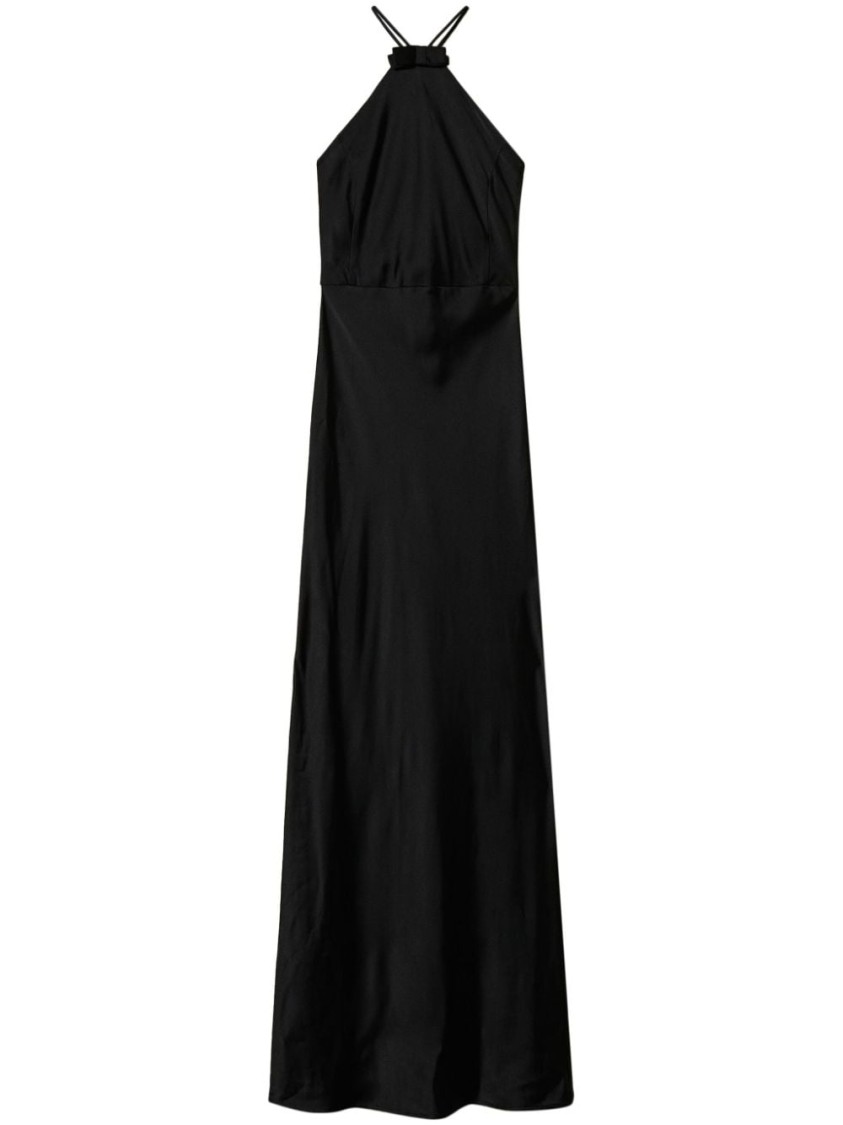 Shop Twinset Twin-set Black Halter Neck Dress