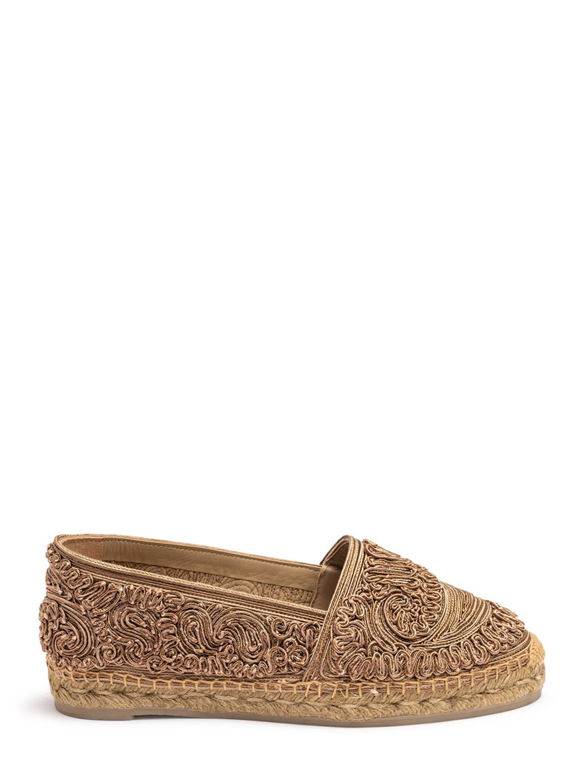 Etro Beige Espadrilles With Cornely Embroidery And Jute Sole In Brown