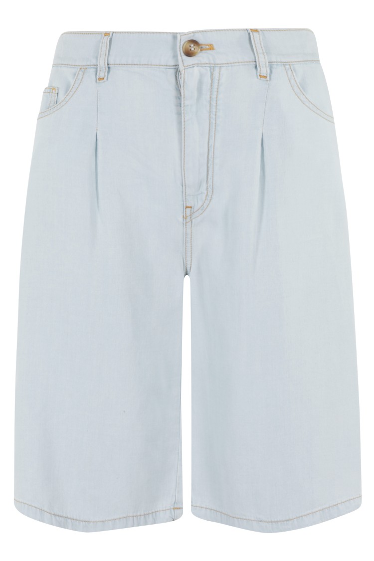 Shop Semicouture Semi Couture Sky Blue Semi Couture Bermuda Shorts