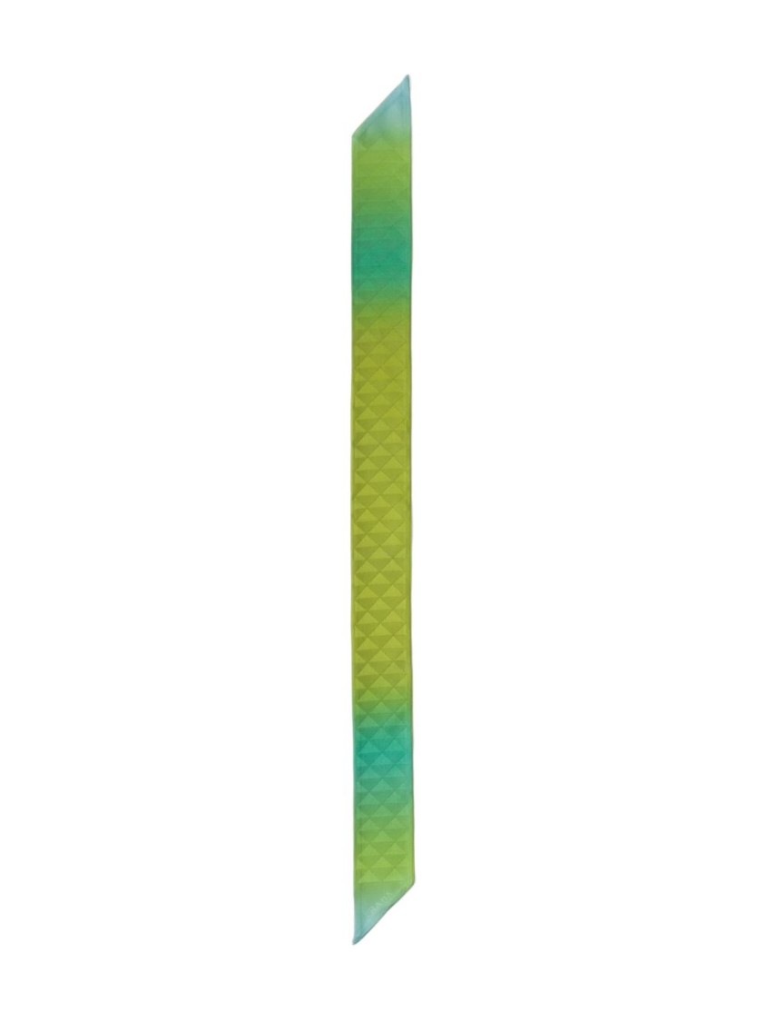 Prada Gradient Design Scarf With Geometric Pattern In Green