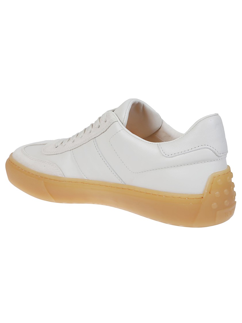 Tod's Leather Sneakers With Minimalist Design And Rubber Sole In White