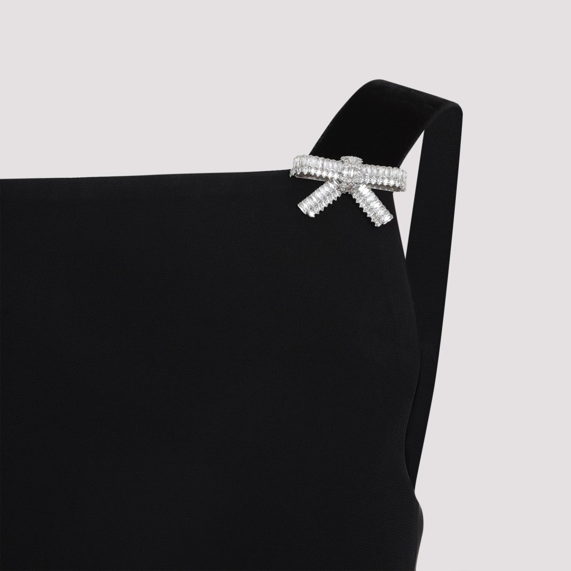 Shop Prada Black Bow Crystal Mini Dress