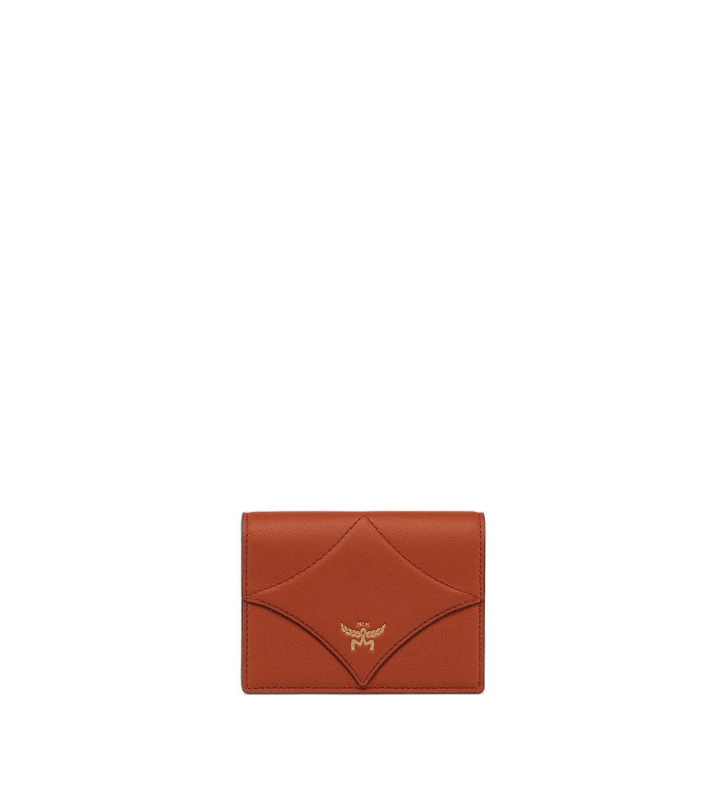 Mcm Quilted Mini Wallet In Spanish Calfskin In Red