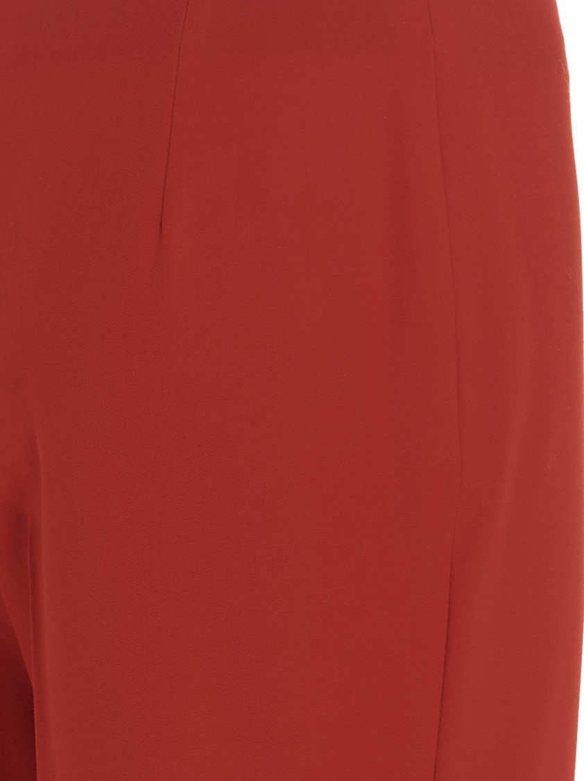 Ferragamo Straight Pants With Pleat In Burgundy