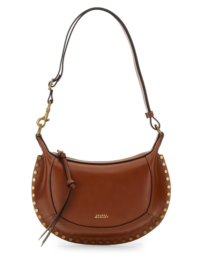 Isabel Marant Oskan Moon Studded Leather Shoulder Bag