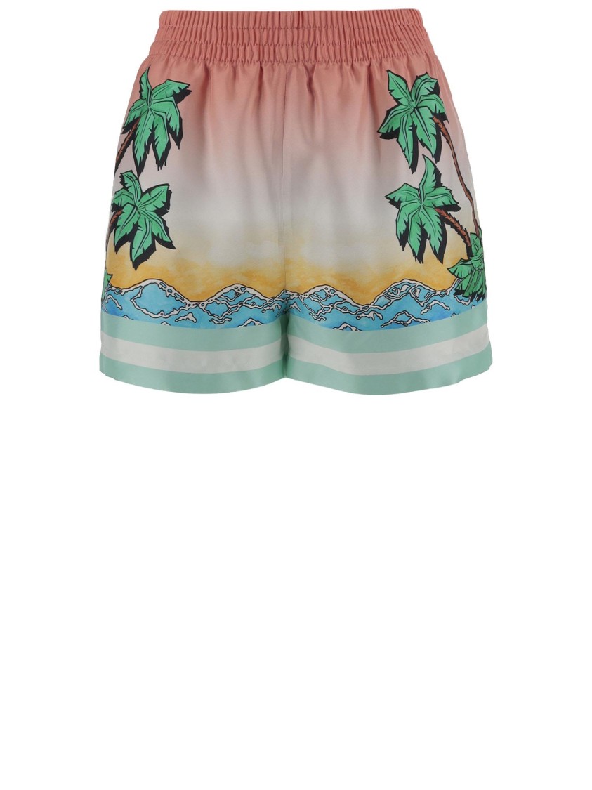Casablanca Short Pants With Silk Graphic Print