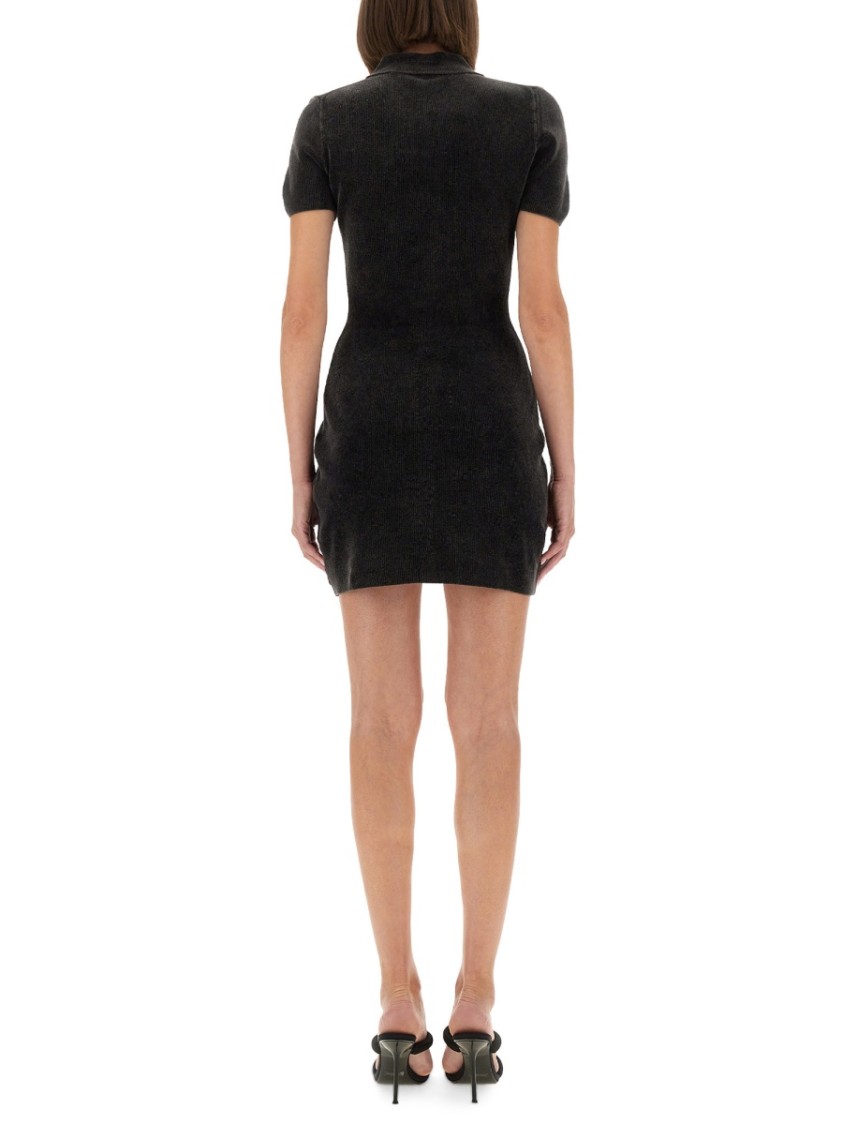Alexander Wang Mini Dress With Polo Collar In Black