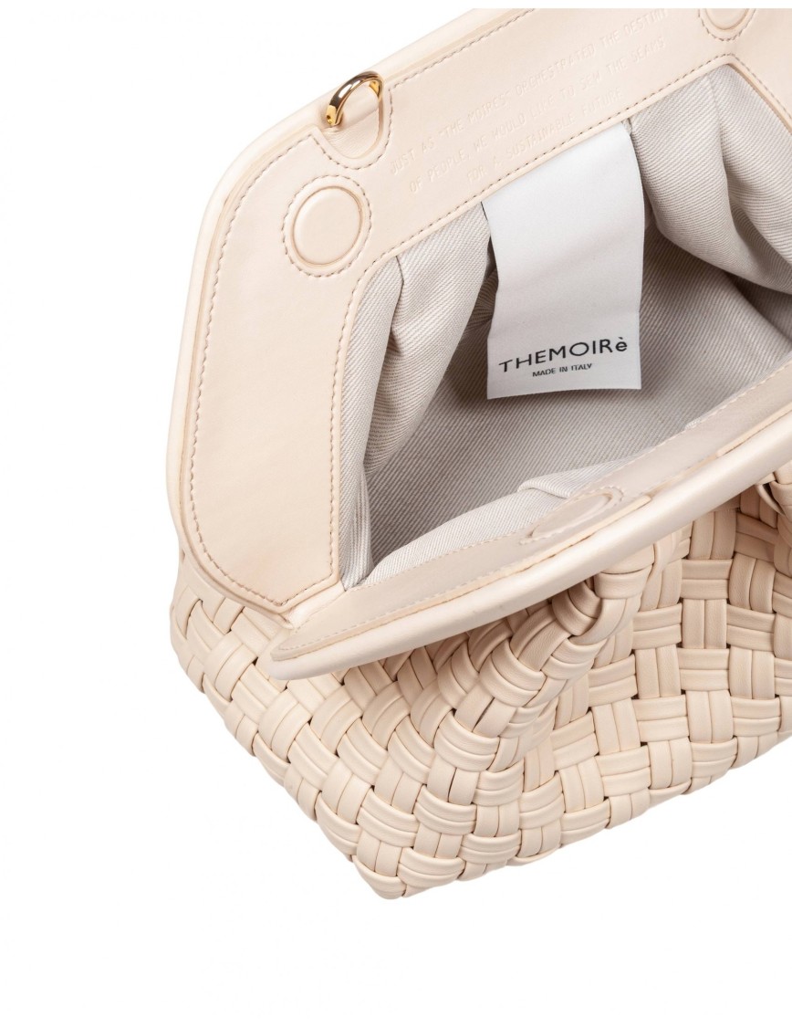 Themoirè Tia Clutch Bag In Vegan Fabric, Shell Color In Neutral