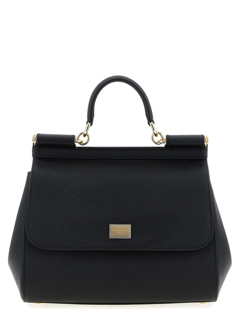 Dolce & Gabbana Sicily Grande Leather Handbag In Black