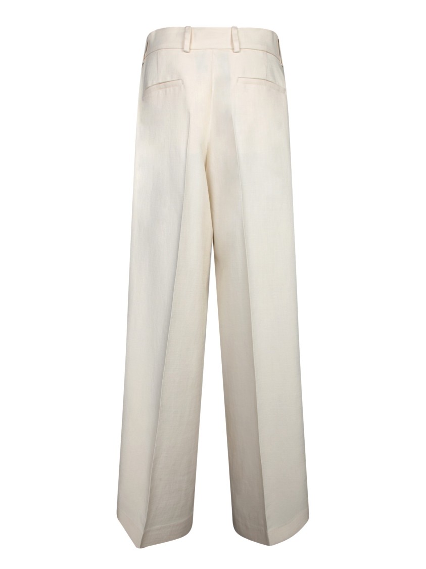 MSGM MSGM WIDE-LEG WHITE TROUSERS WITH TAILORED FIT